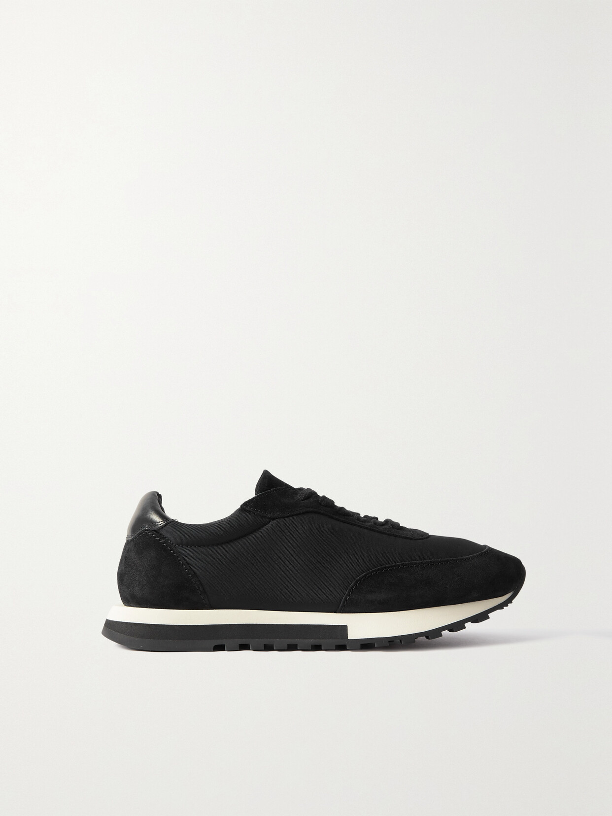 Shop The Row Owen Mesh And Suede Sneakers In Black