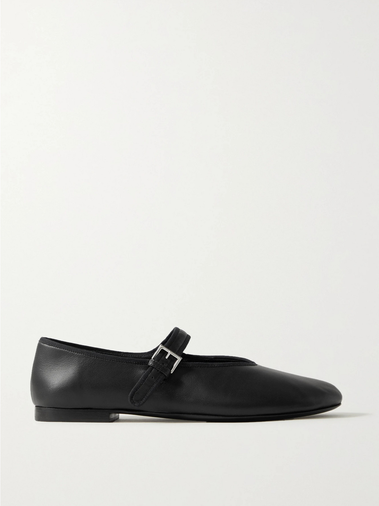 The Row - Boheme Leather Mary Jane Ballet Flats - Black