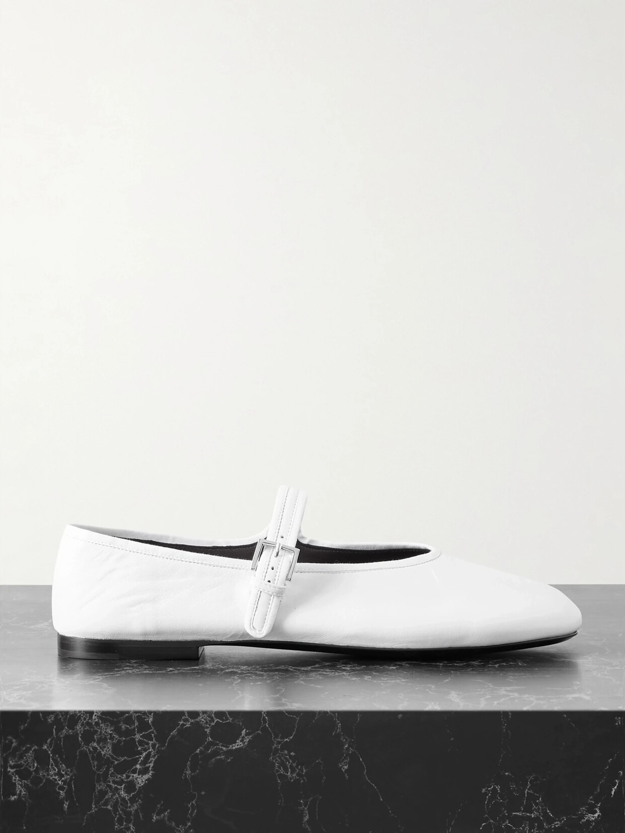 The Row - Boheme Leather Mary Jane Ballet Flats - White