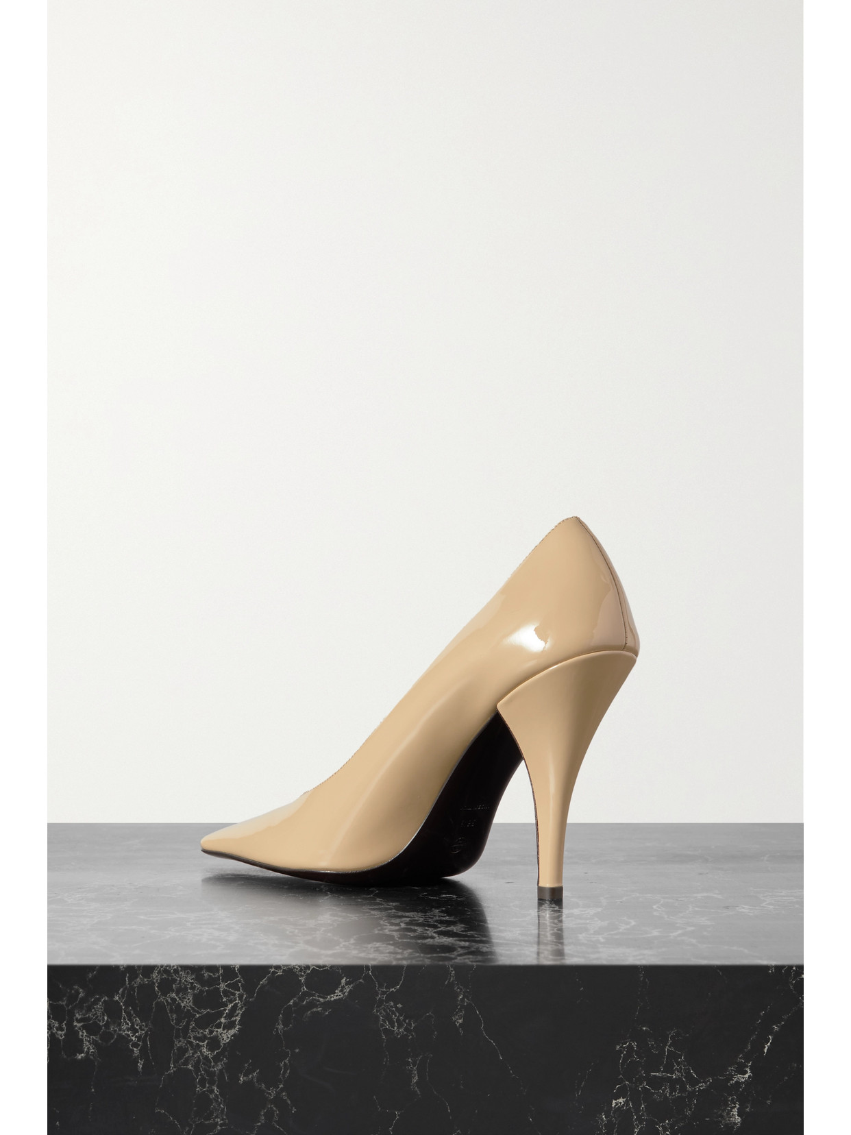 Shop The Row Lana Patent-leather Pumps In Neutrals