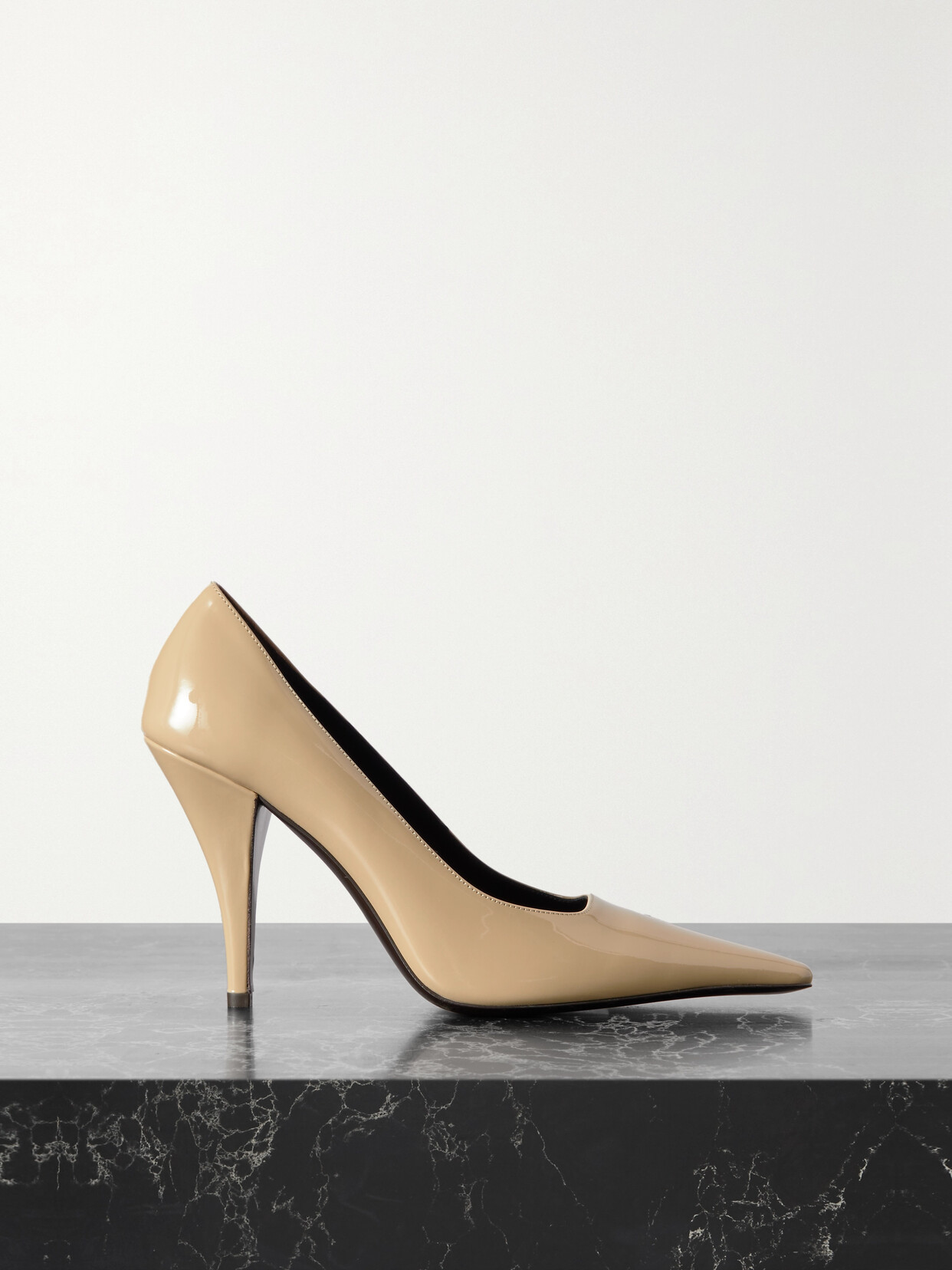 Shop The Row Lana Patent-leather Pumps In Neutrals