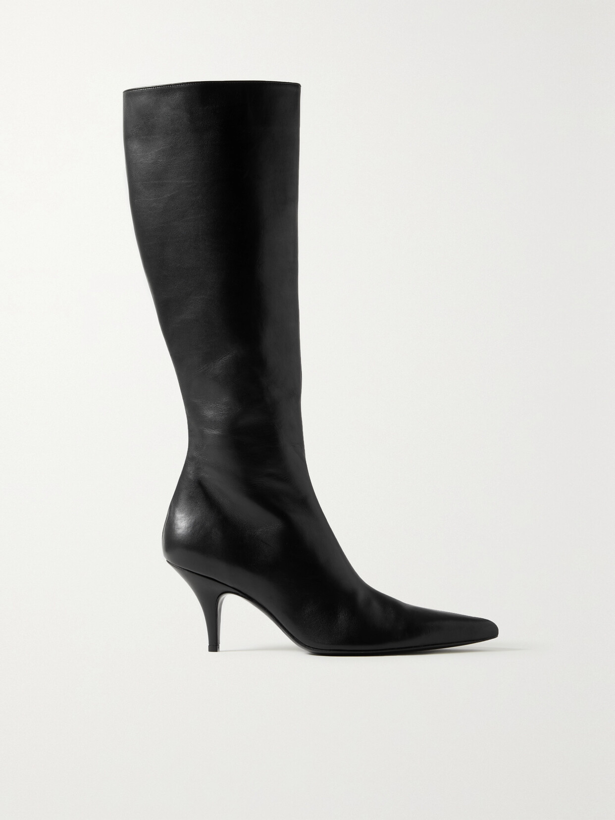 The Row - Sling Leather Knee Boots - Black