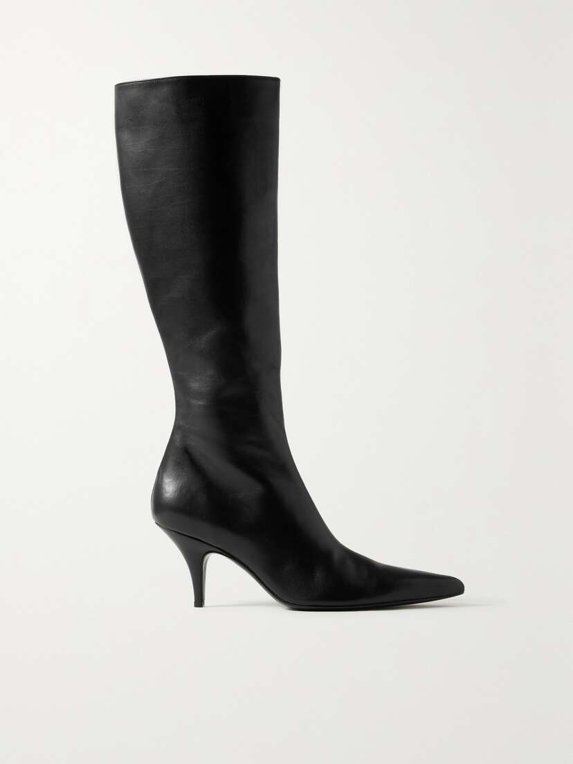 The Row Sling Leather Knee Boots