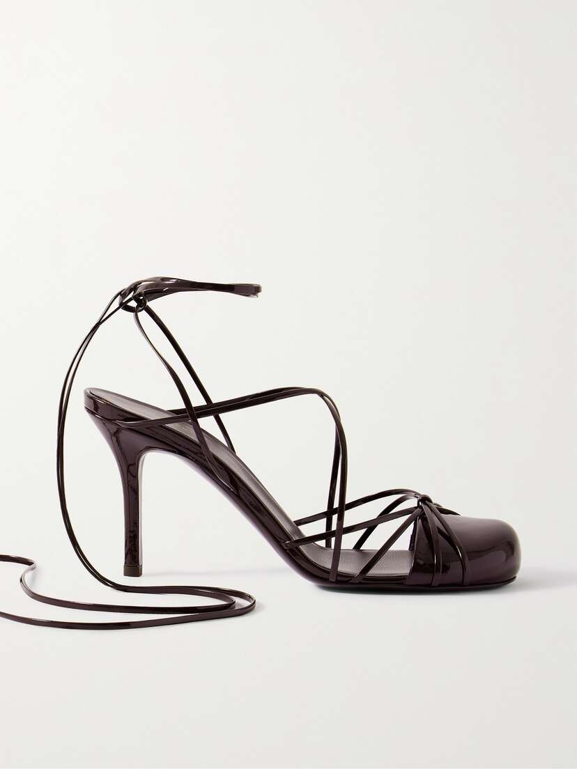 The Row Joan Lace-up Patent-leather Sandals