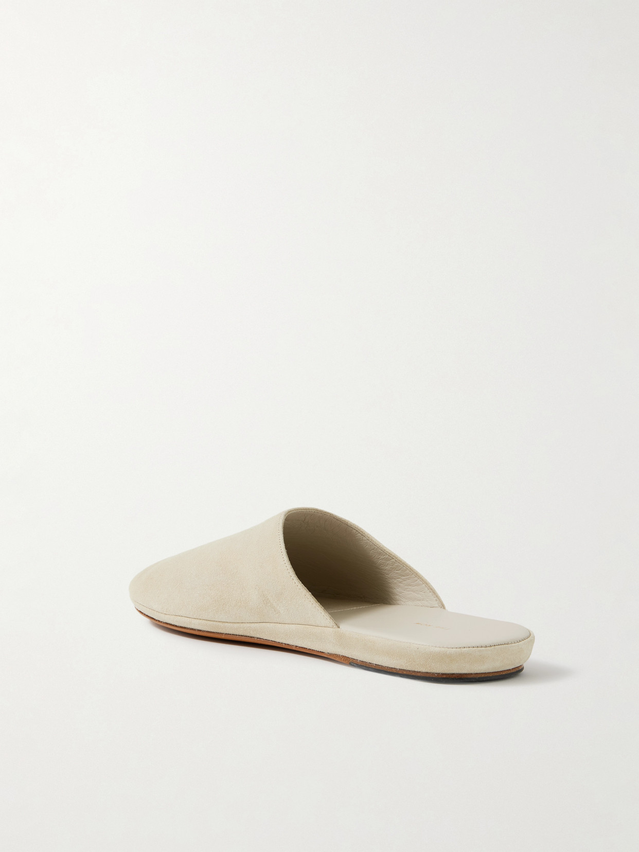 The Row Franco Suede Slippers In White