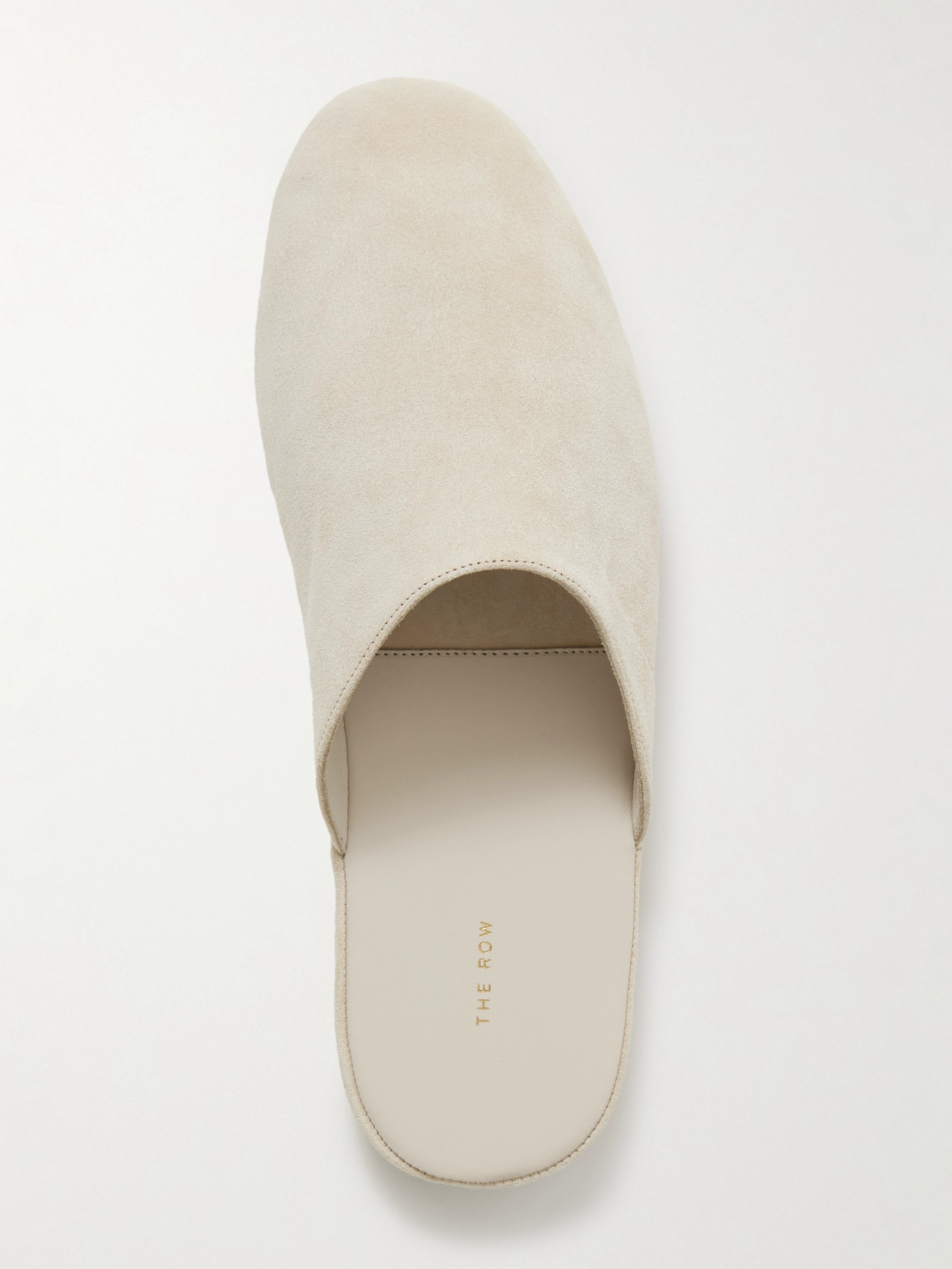 The Row Franco Suede Slippers In White