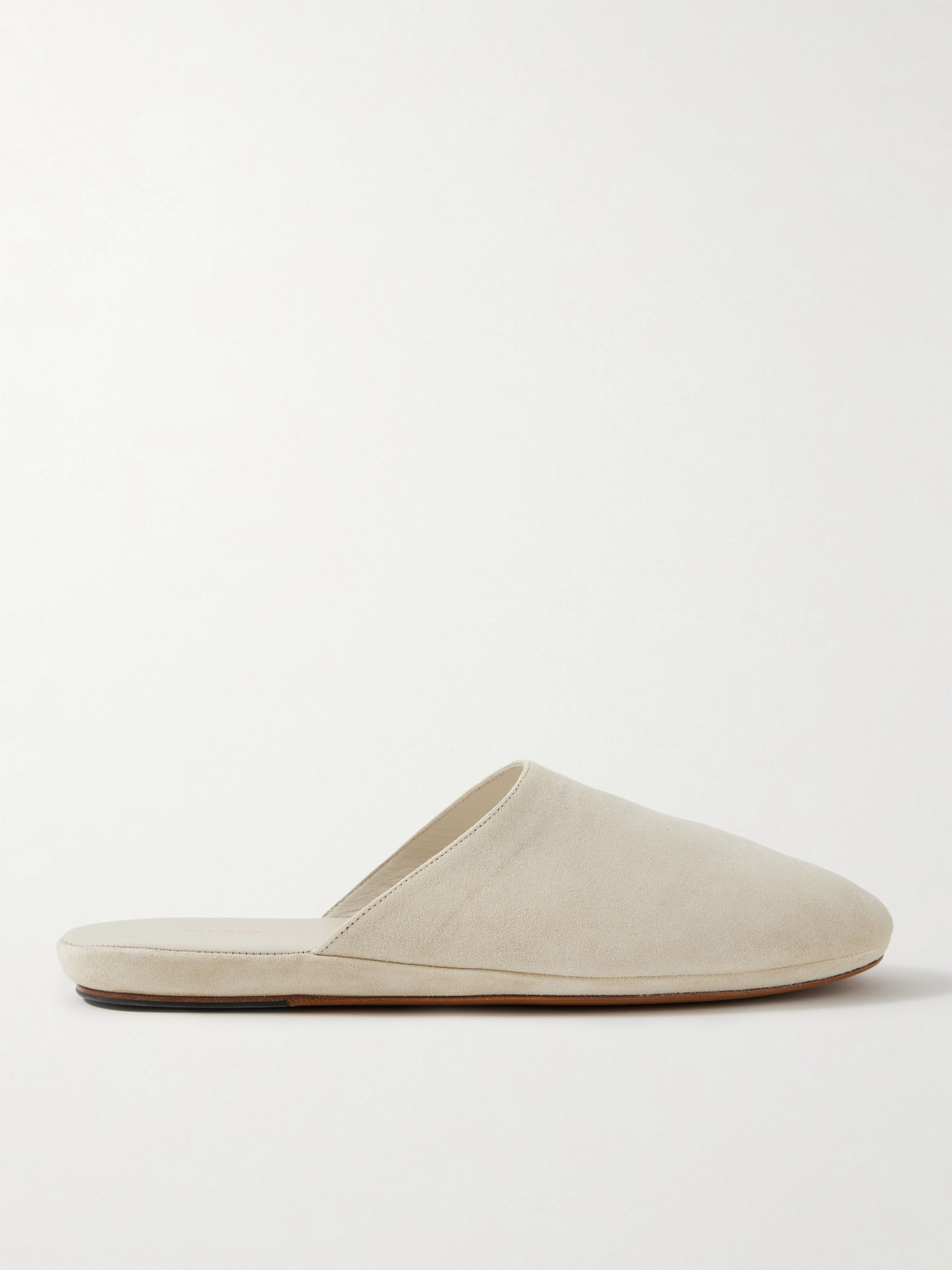 The Row Franco Suede Slippers In White