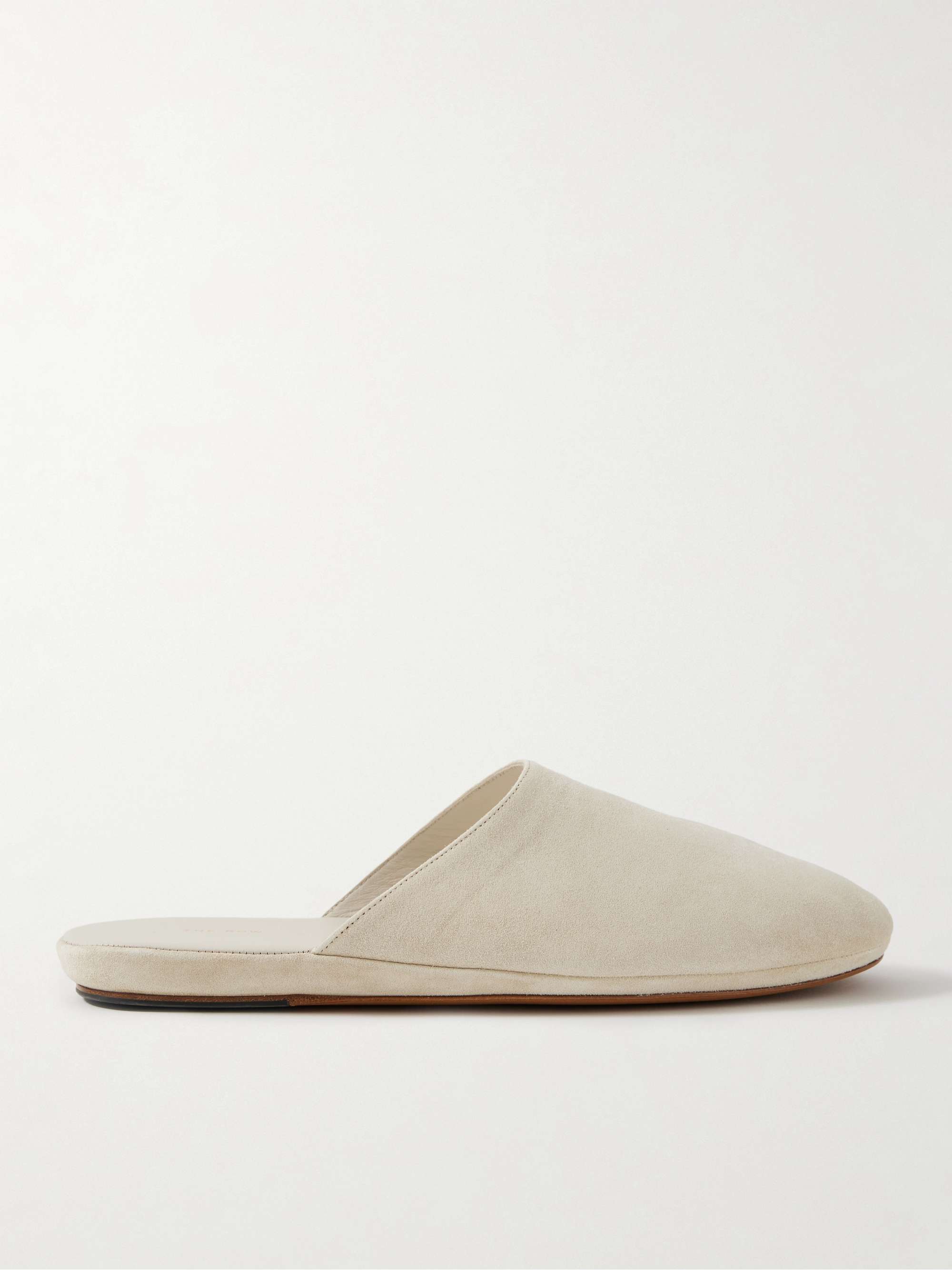 THE ROW Franco suede slippers NET A PORTER