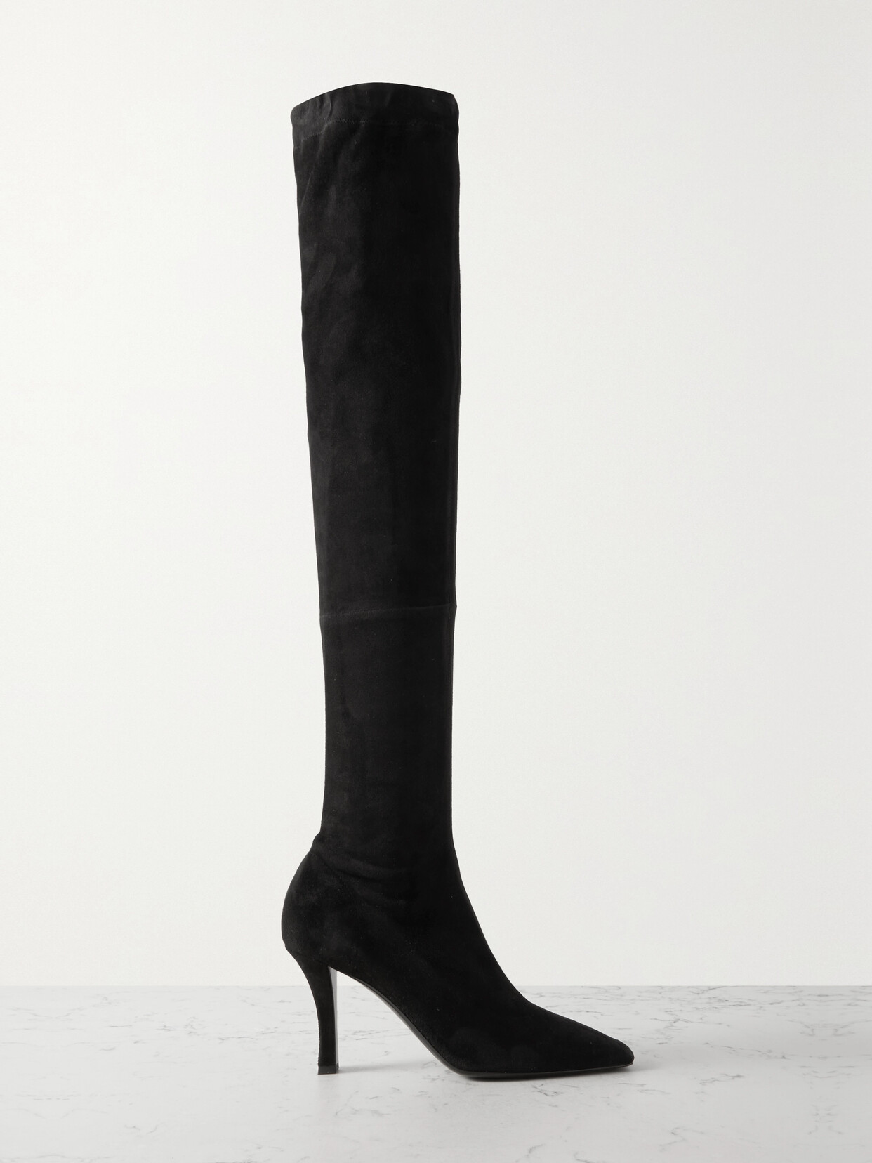 The Row - Annette Suede Thigh Boots - Black