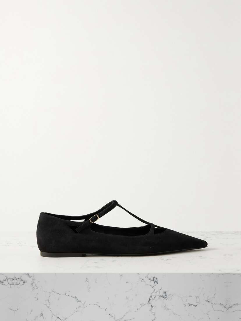 The Row Cyd Suede Point-toe Flats