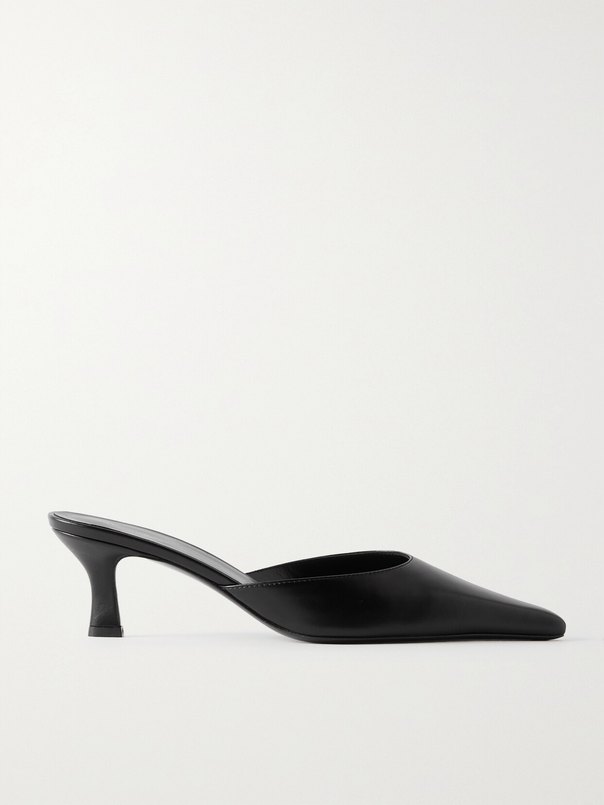 The Row Cybil Leather Mules - Black