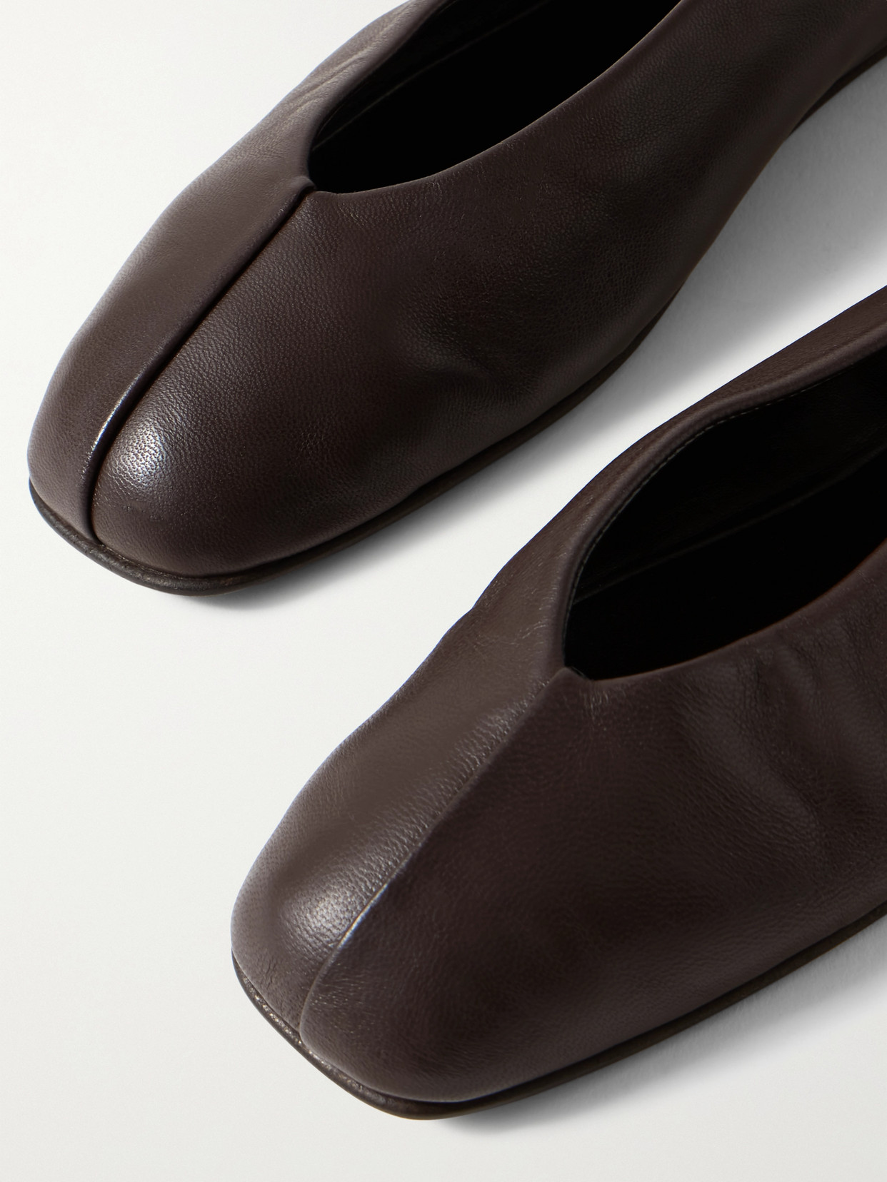 The Row Eva Leather Ballet Flats In Unknown