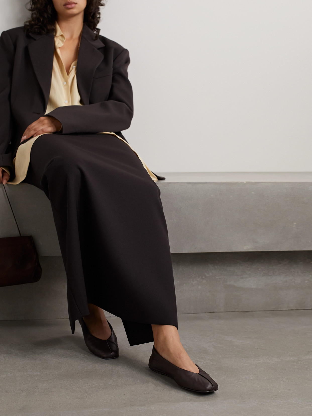The Row Eva Leather Ballet Flats In Unknown