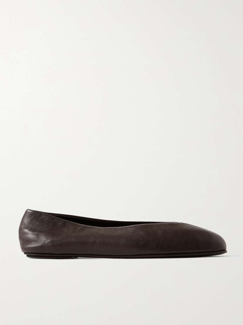 The Row Eva Leather Ballet Flats