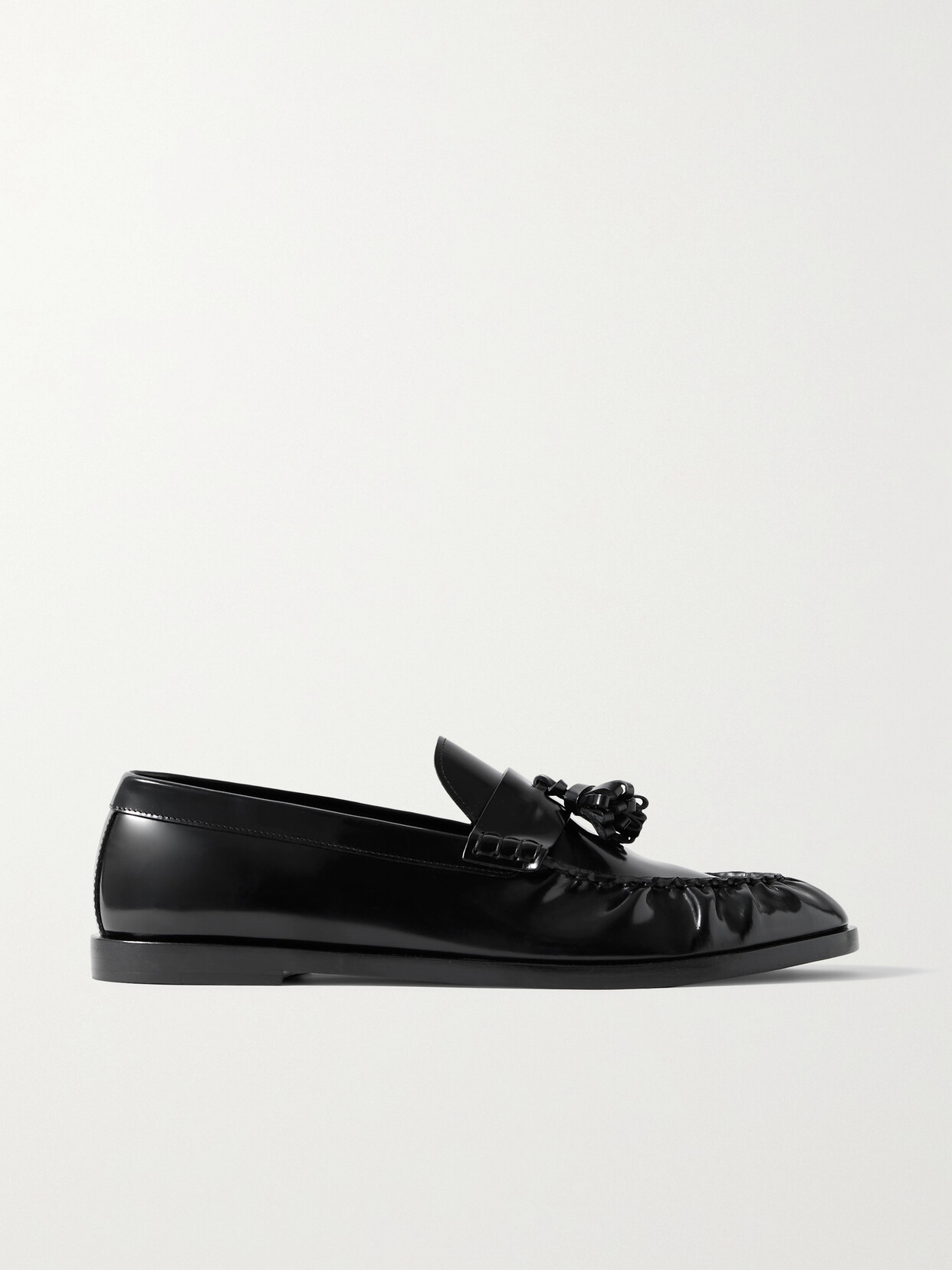 The Row Tasseled Leather Loafers In Black