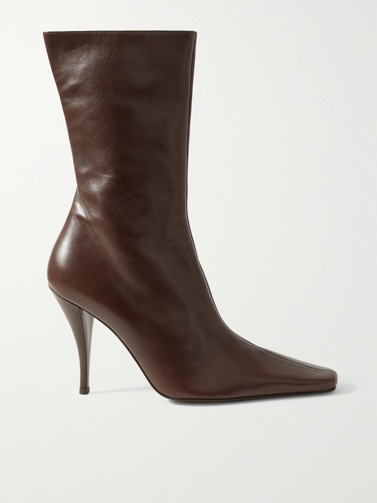 The Row Shrimpton Leather Ankle Boots In Brown