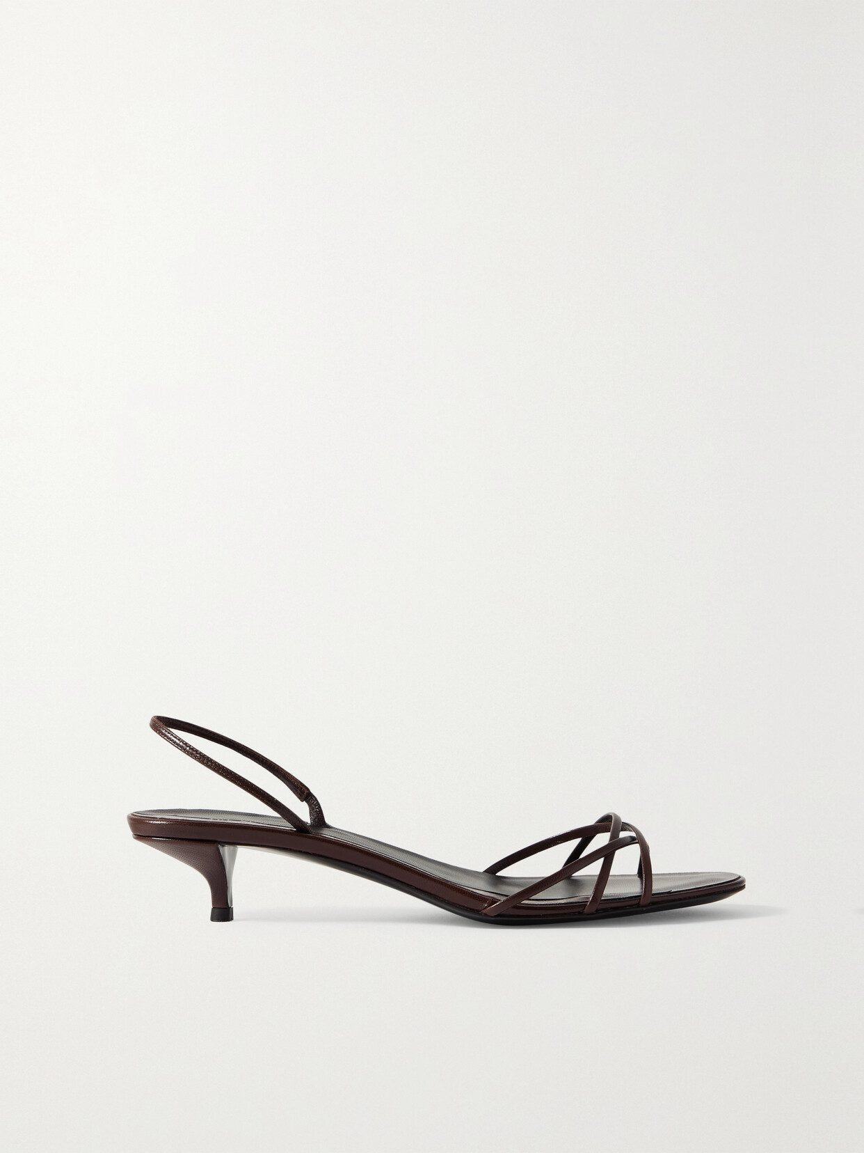 The Row Harlow Leather Slingback Sandals In Brown