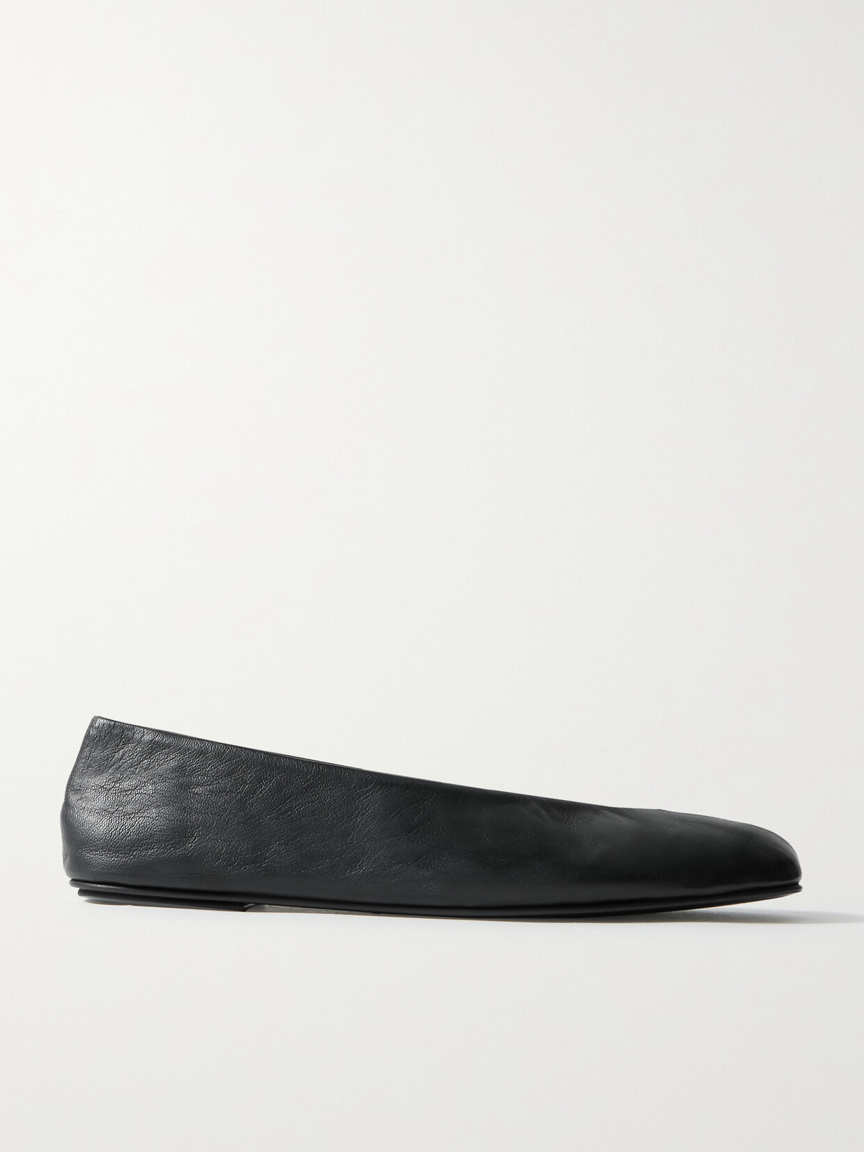 The Row Eva Leather Ballet Flats In Black