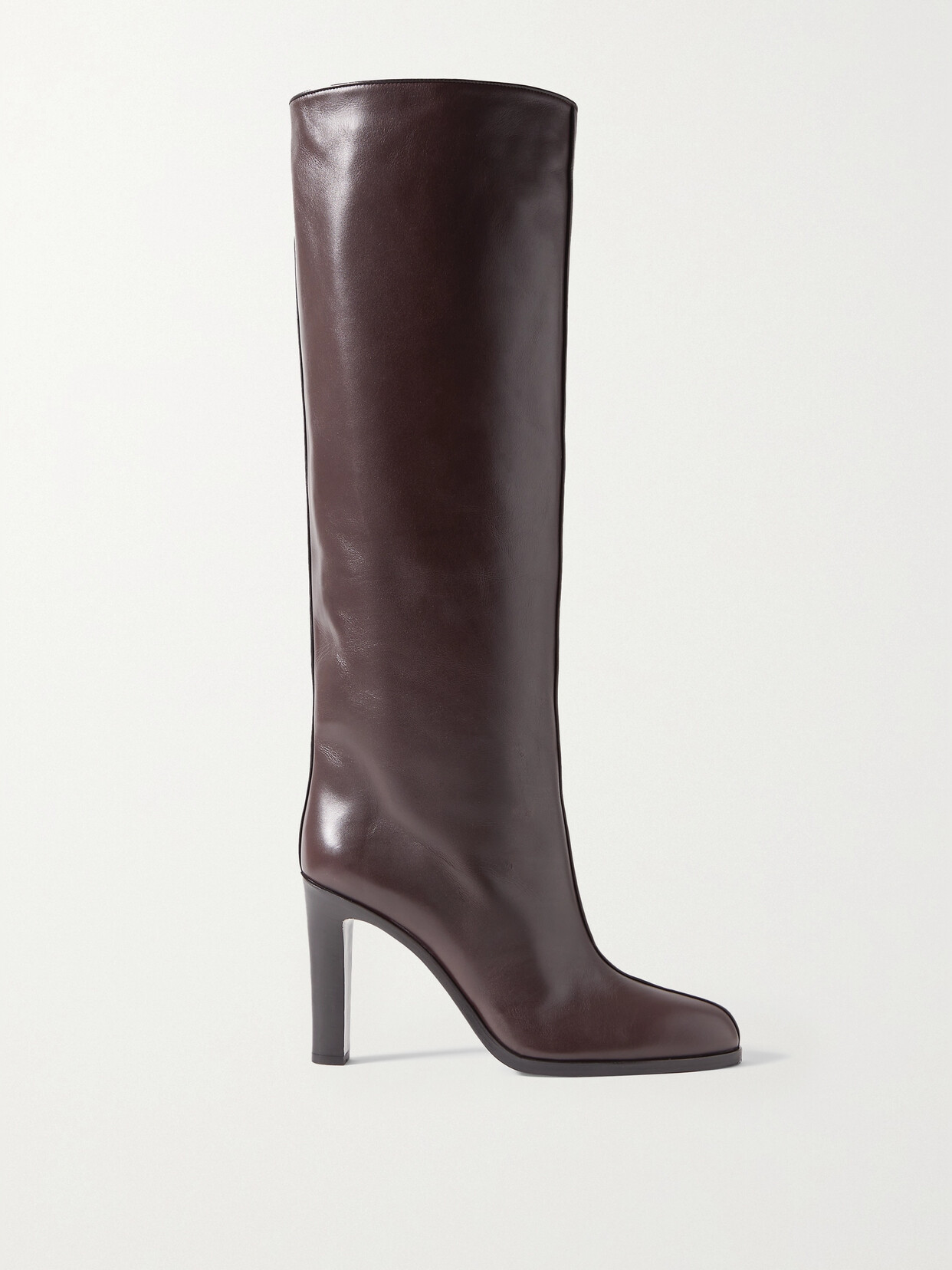 The Row - Paneled Leather Knee Boots - Brown