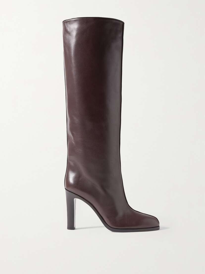 The Row Paneled Leather Knee Boots