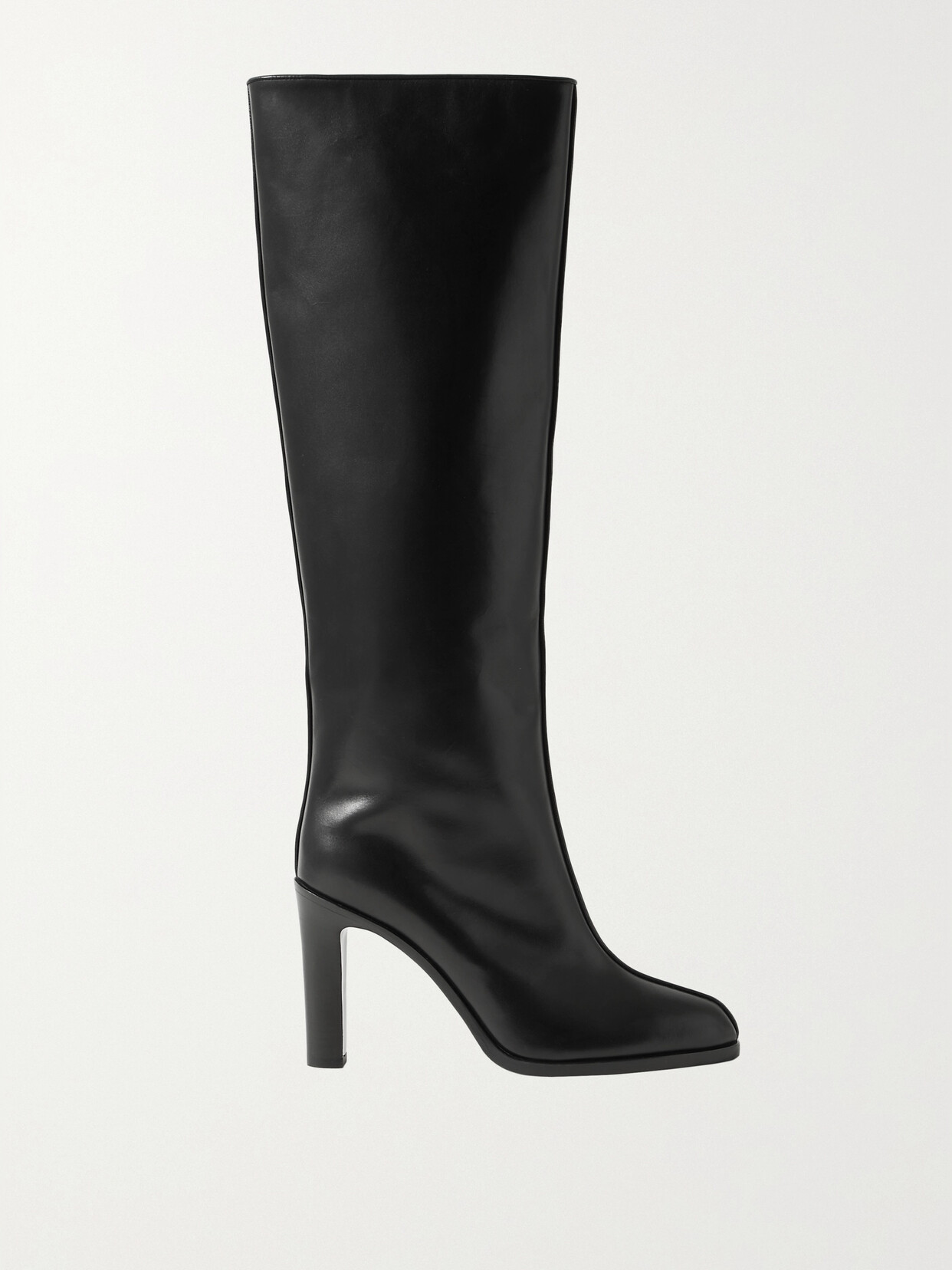 The Row Paneled Leather Knee Boots In Black