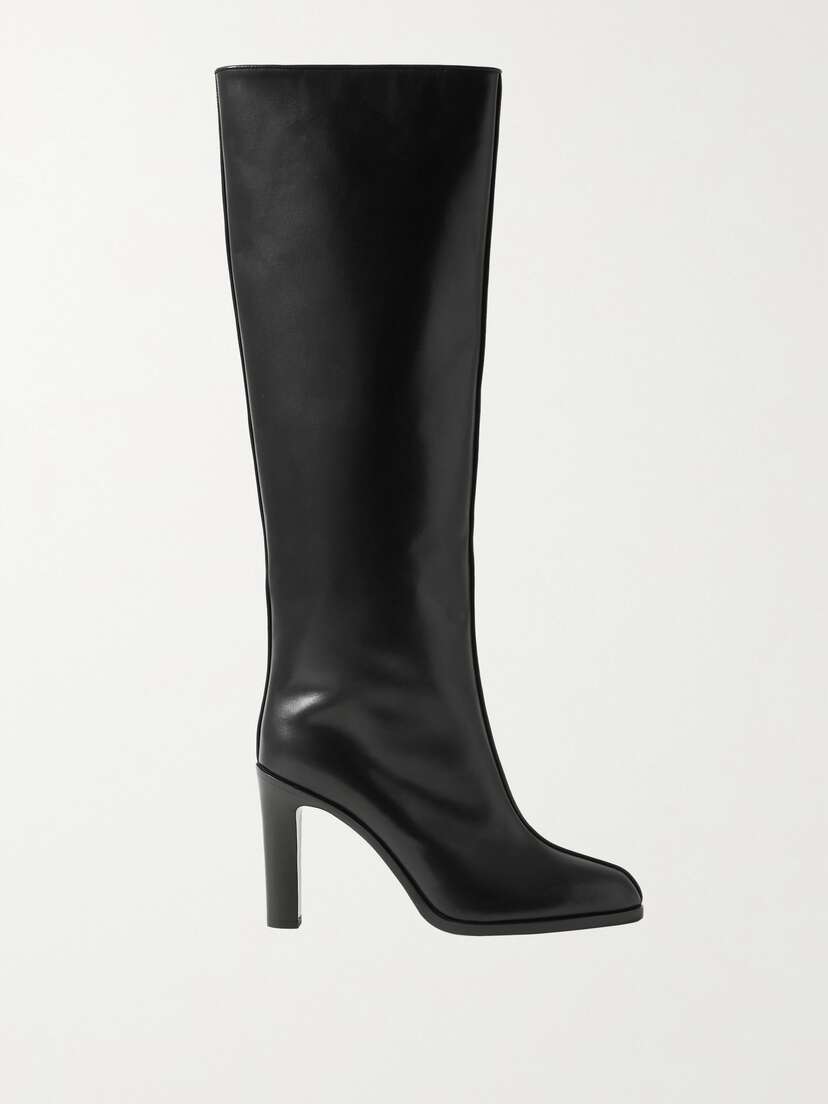 The Row Paneled Leather Knee Boots