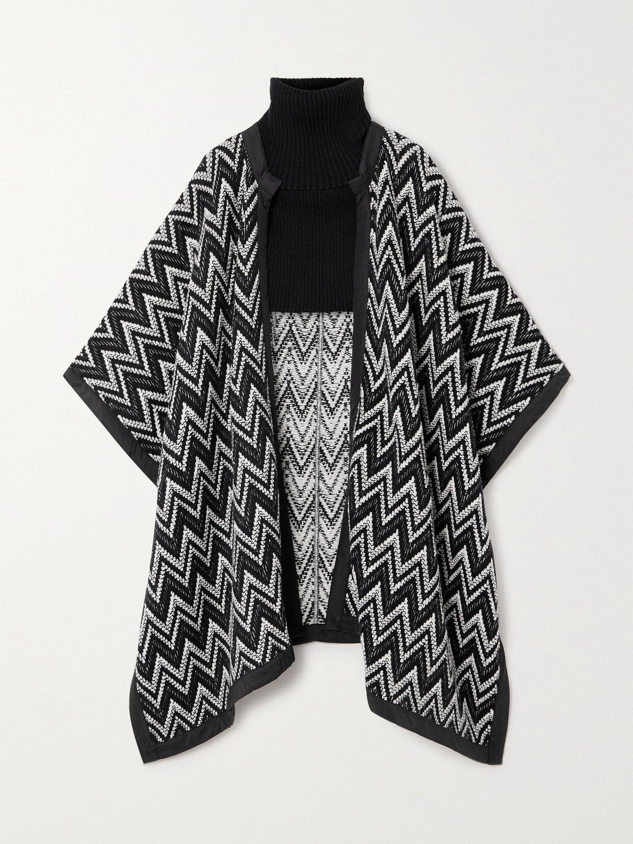 Missoni - Convertible Crochet-knit And Ribbed Wool Turtleneck Wrap - Black
