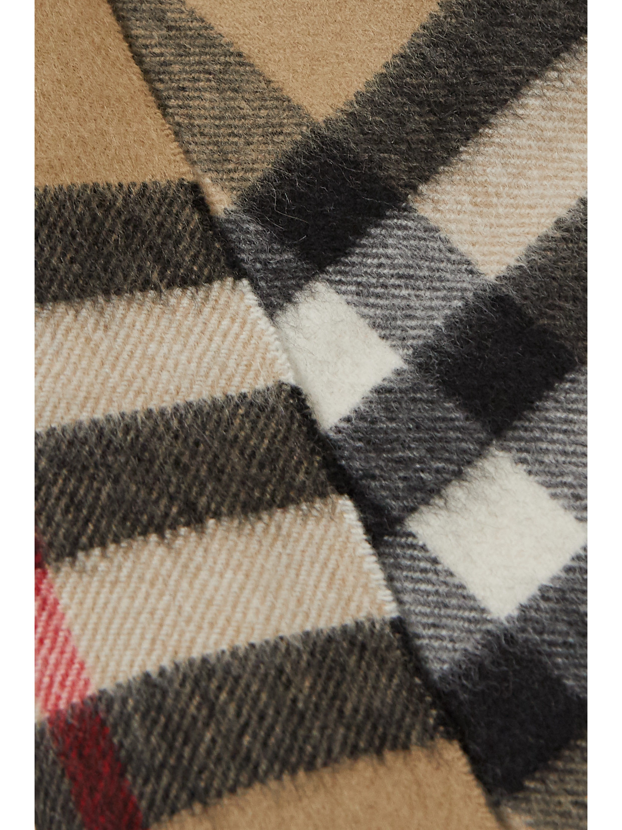 Burberry + Net Sustain Fringed Checked Cashmere Scarf In Brown