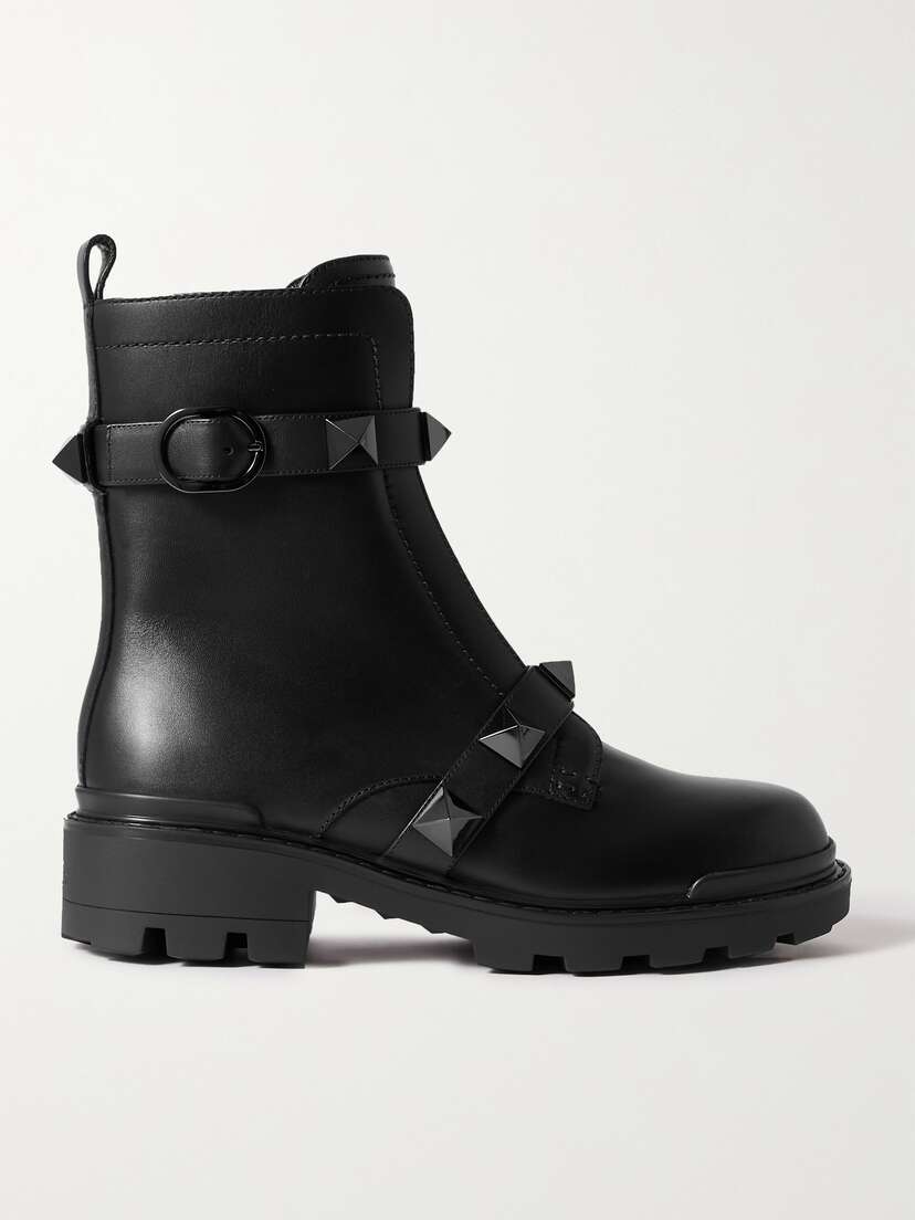 Valentino Garavani Roman Stud Leather Ankle Boots