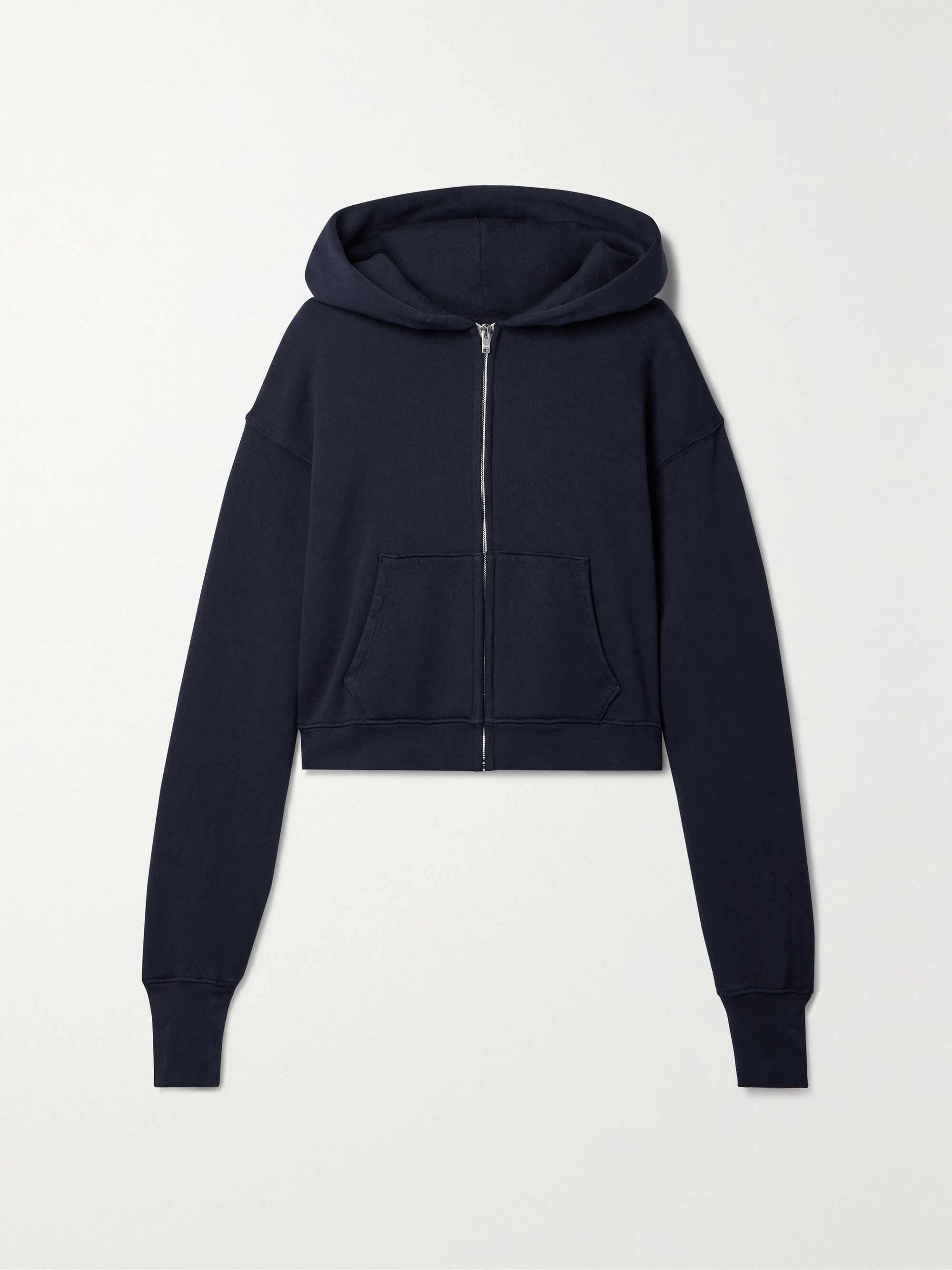 Les Tien Zendaya cropped cotton-jersey zip-up hoodie thumbnail