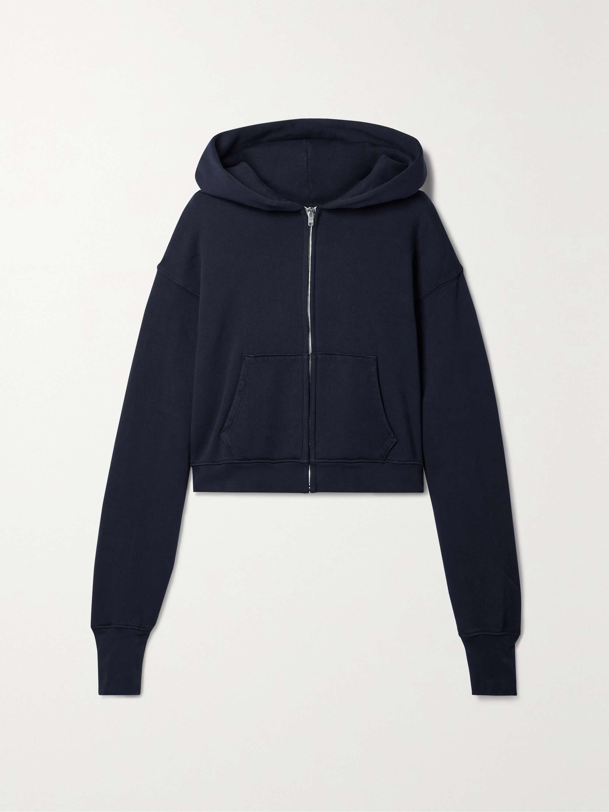 LES TIEN Zendaya cropped cotton-jersey zip-up hoodie | NET-A-PORTER