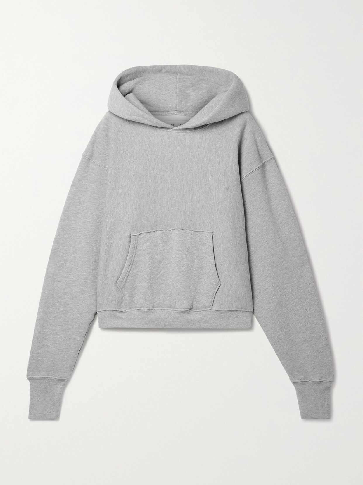 Les Tien - Cara Cropped Cotton-jersey Hoodie - Gray