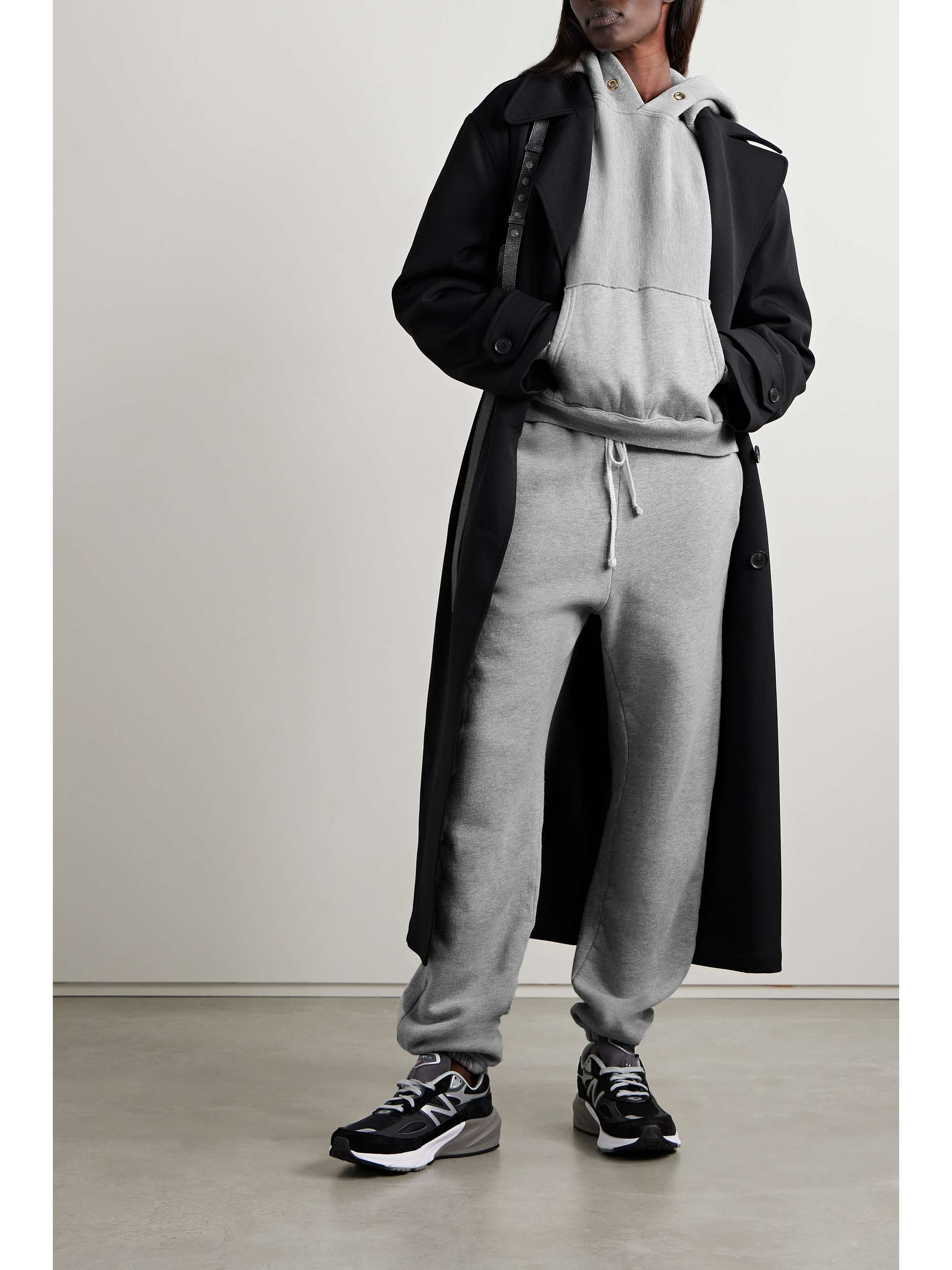 LES TIEN Cropped cotton-jersey hoodie