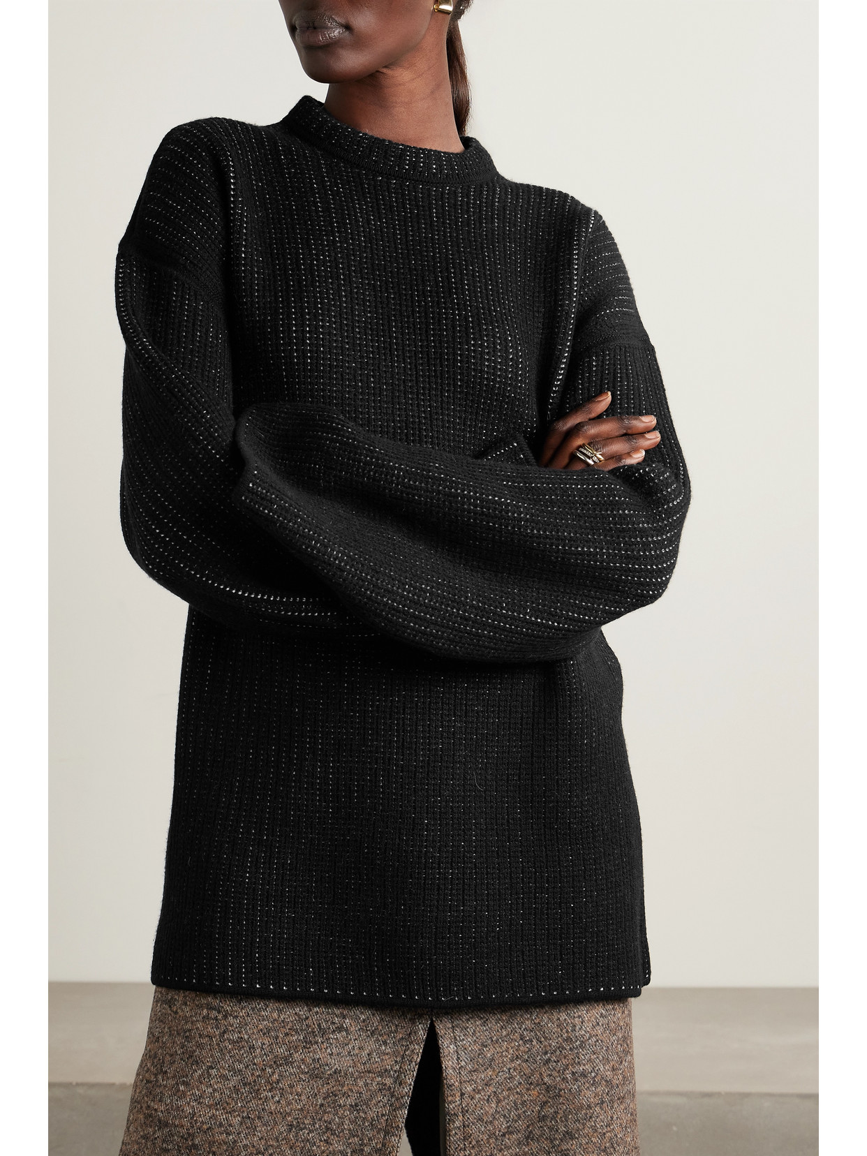 + Net Sustain Harlow Ribbed Cashmere Sweater