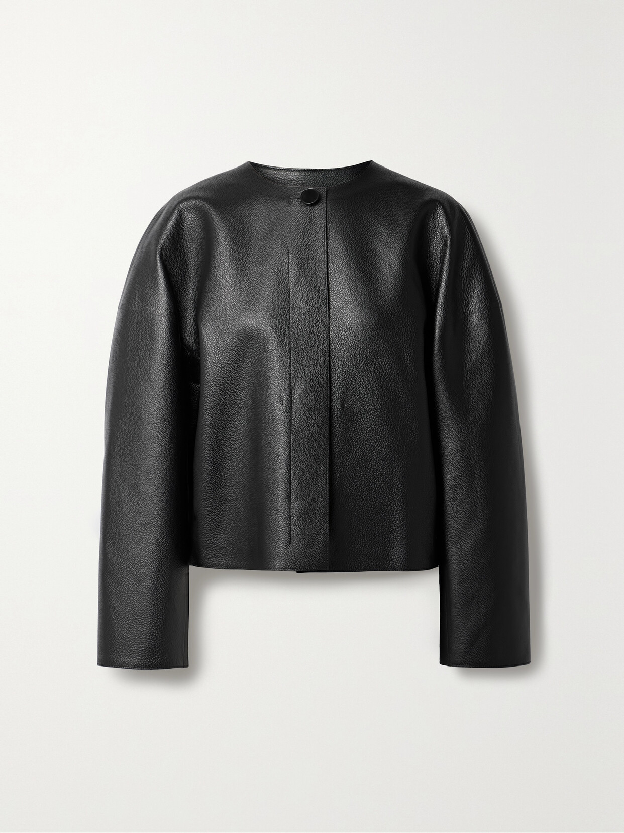 Fforme Tate Cropped Textured-leather Jacket In Black