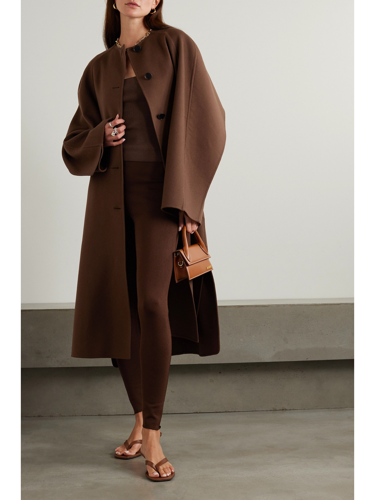 Fforme + Net Sustain Bensi Wool Coat In Metallic