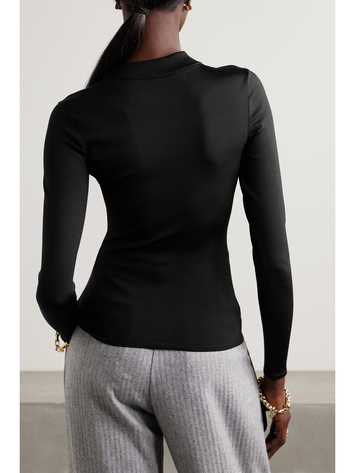 Fforme Freya Silk-blend Top In Black