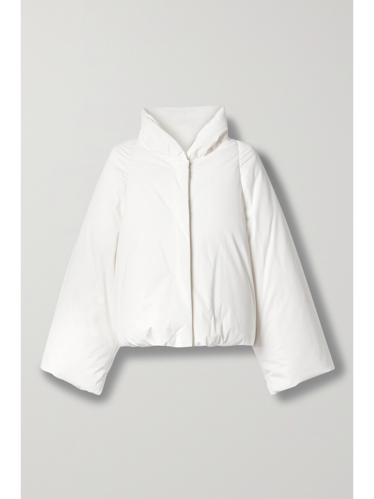 Shop Fforme + Net Sustain Nola Cropped Hooded Shell Down Jacket In White