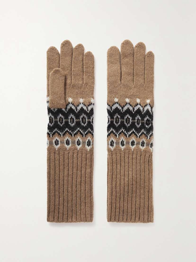 Khaite Vail Fair Isle Cashmere Gloves