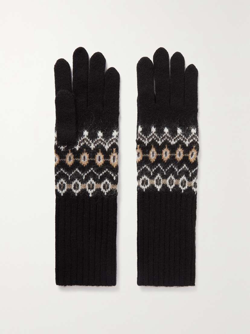 Khaite Vail Fair Isle Cashmere Gloves