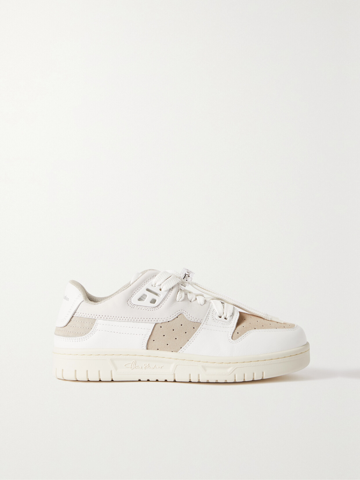 Acne Studios - + Net Sustain Leather, Suede And Nubuck Sneakers - White