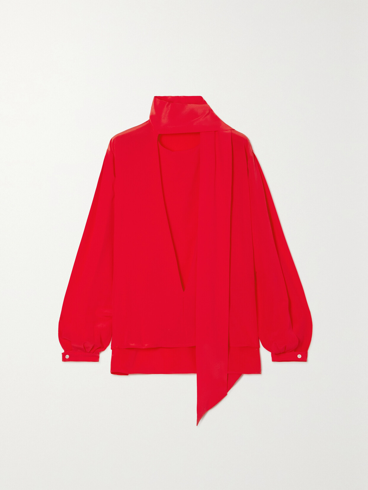 VICTORIA BECKHAM TIE-DETAILED SILK CREPE DE CHINE BLOUSE