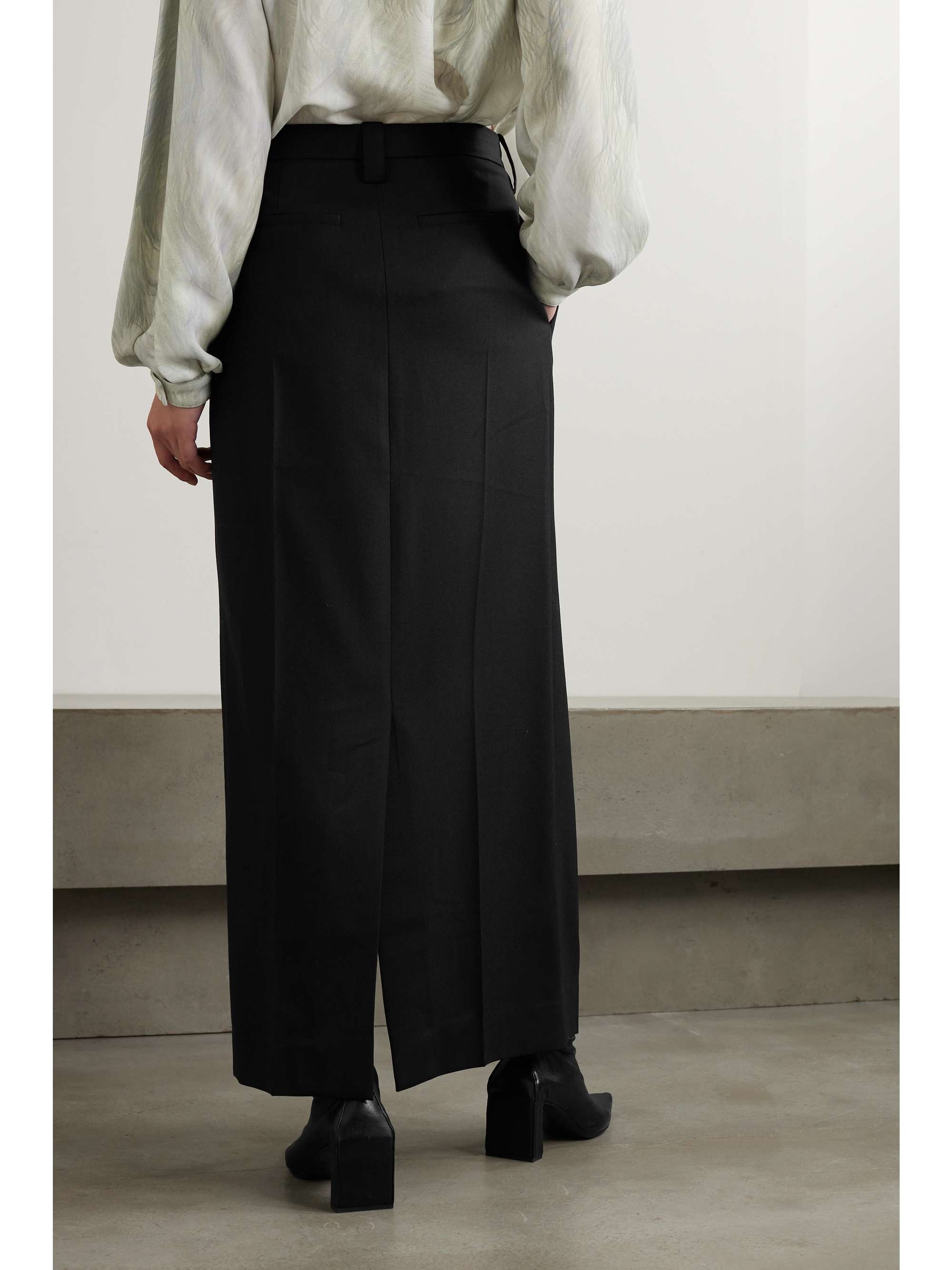 VICTORIA BECKHAM Wrap-effect twill maxi skirt | NET-A-PORTER