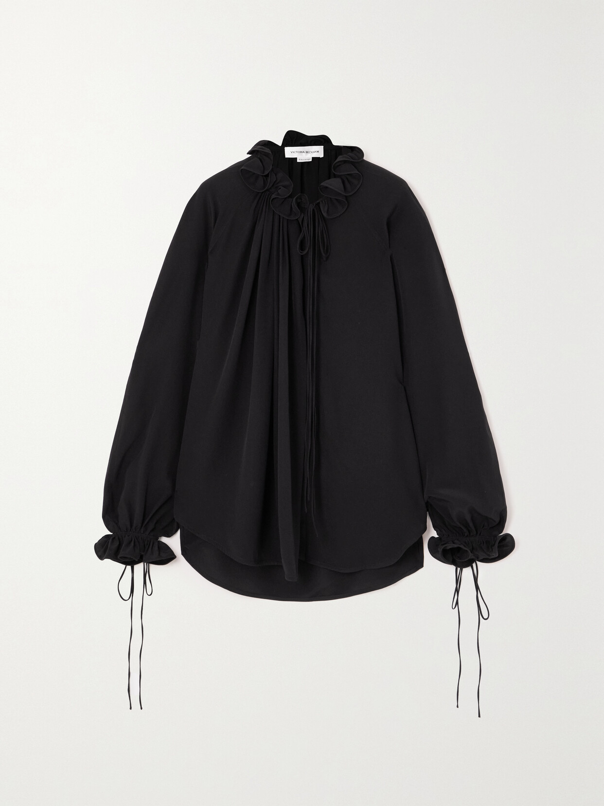 VICTORIA BECKHAM RUFFLED SILK CREPE DE CHINE BLOUSE