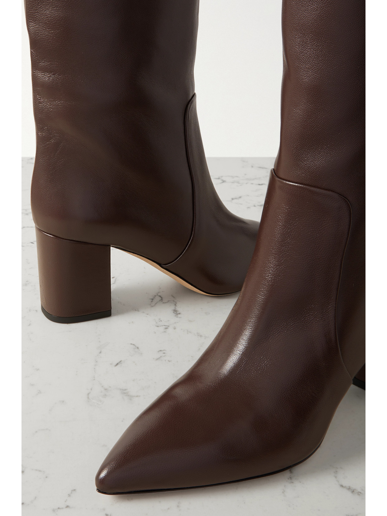 Paris Texas Anja Leather Knee Boots In Brown