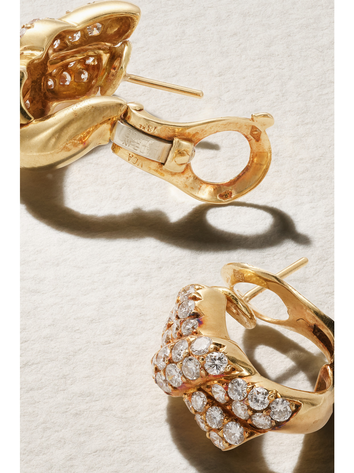 Fred Leighton + Van Cleef & Arpels 18-karat Yellow And White Gold Diamond Earrings In Gold