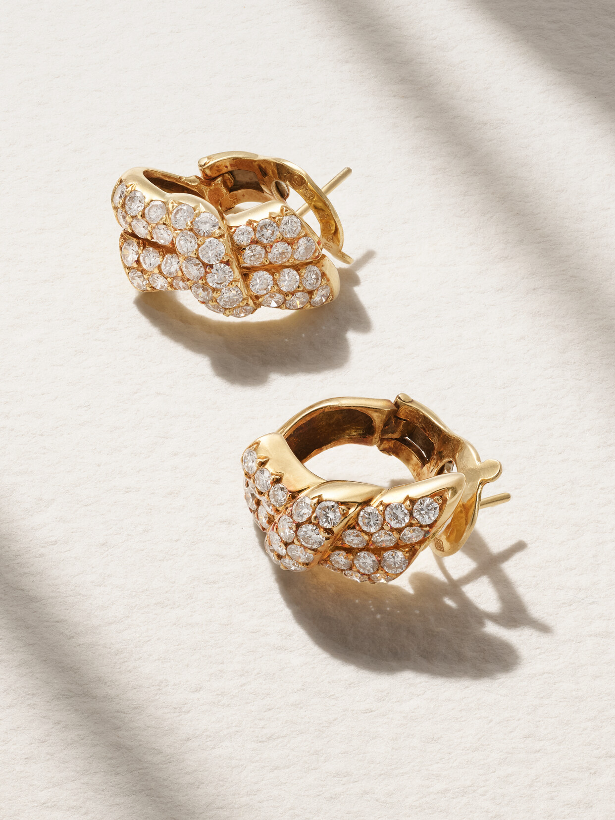 Fred Leighton + Van Cleef & Arpels 18-karat Yellow And White Gold Diamond Earrings