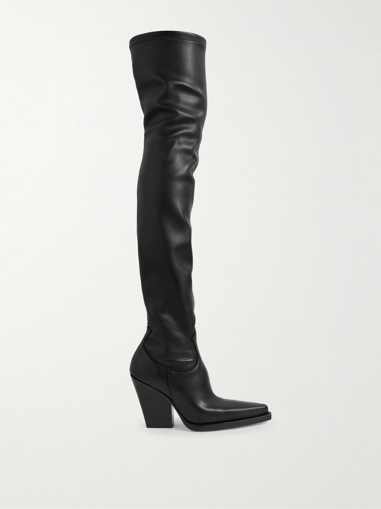 Shop Paris Texas Vegas Faux Stretch-leather Over-the-knee Boots In Black