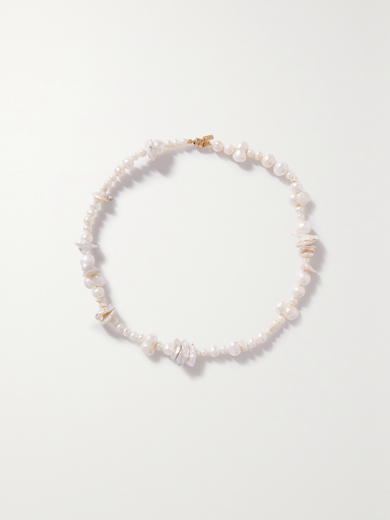 Martha Calvo - Naxos Gold-plated Pearl Necklace - White