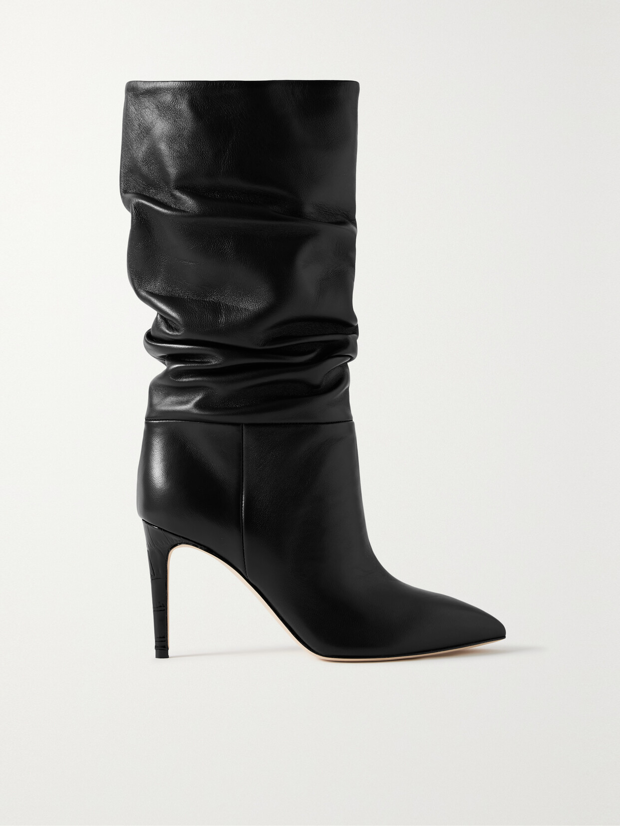 Paris Texas Slouchy Leather Boots In Black